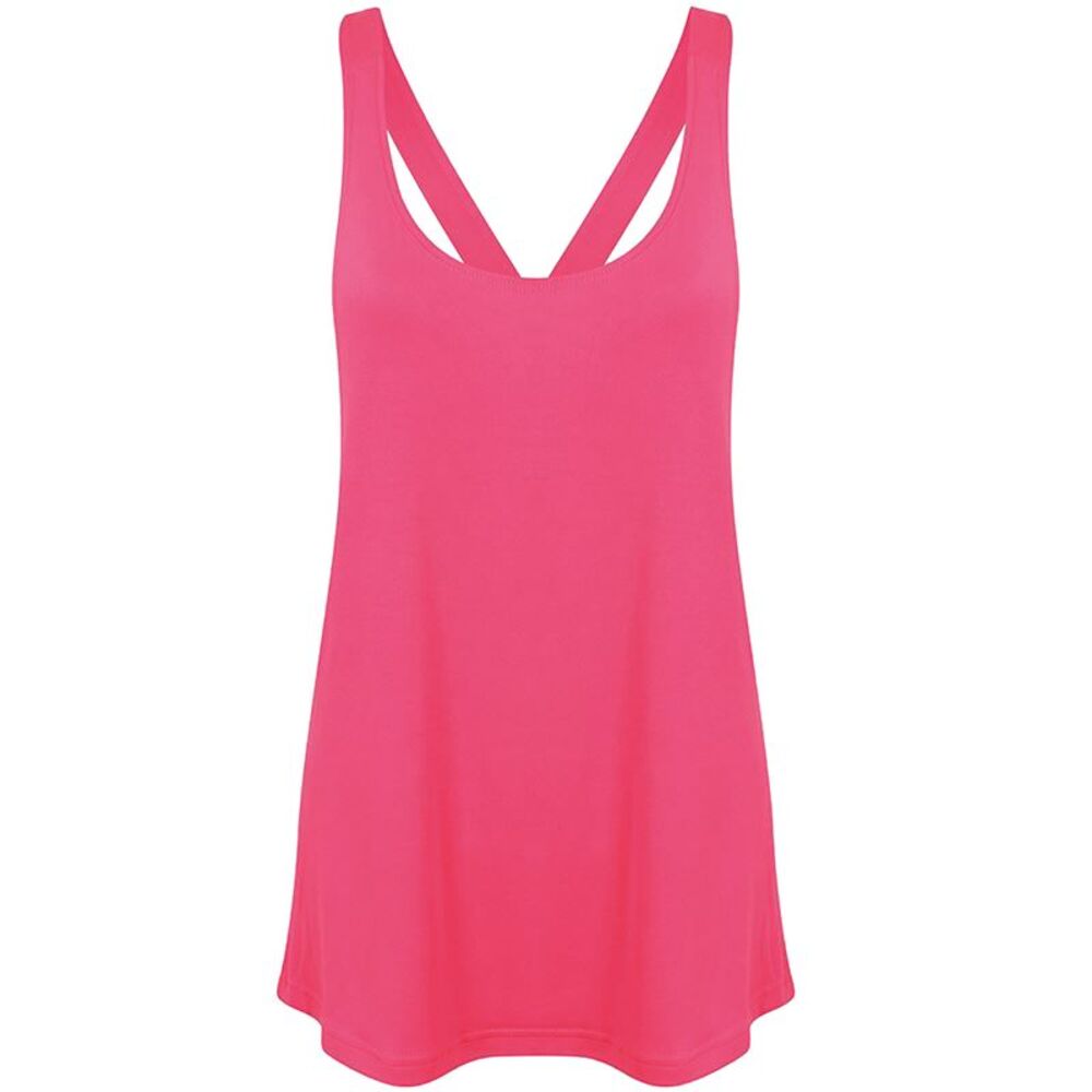 Skinni Fit Womens/Ladies Fashion Workout Tank Top / Neon Pink